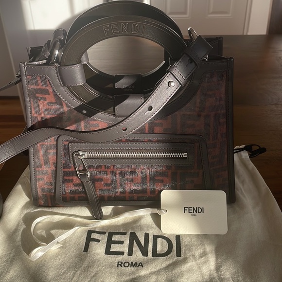 Fendi Runaway FF Mesh and Leather Bag - Picture 3 of 12